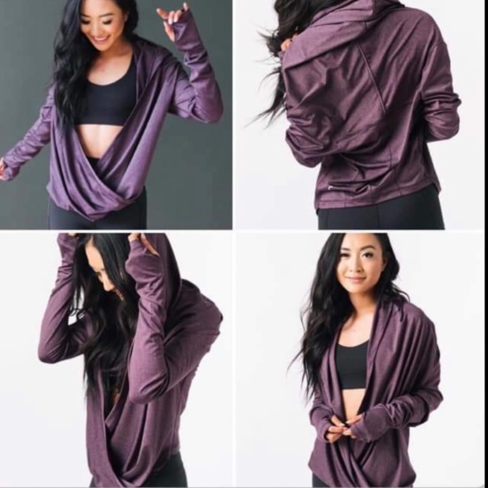 Zyia Coffee Purple Yoga Stretch Shawl -37